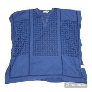 Vineyard Vines Blue Crochet Knit Top Womens Oversized XS/S